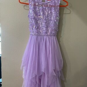 Zunie Lilac Sequin Layered Dress